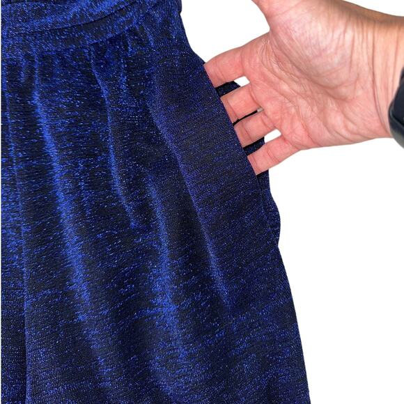 Rachel Zoe Marianne Blue Metallic Wide Leg Sleeveless Jumpsuit Size 2 - Picture 8 of 13